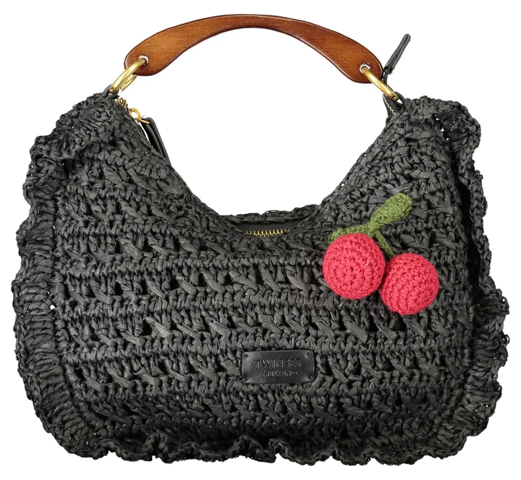 Sac à main bandoulière femme noir chic avec logo argenté - Collection 24