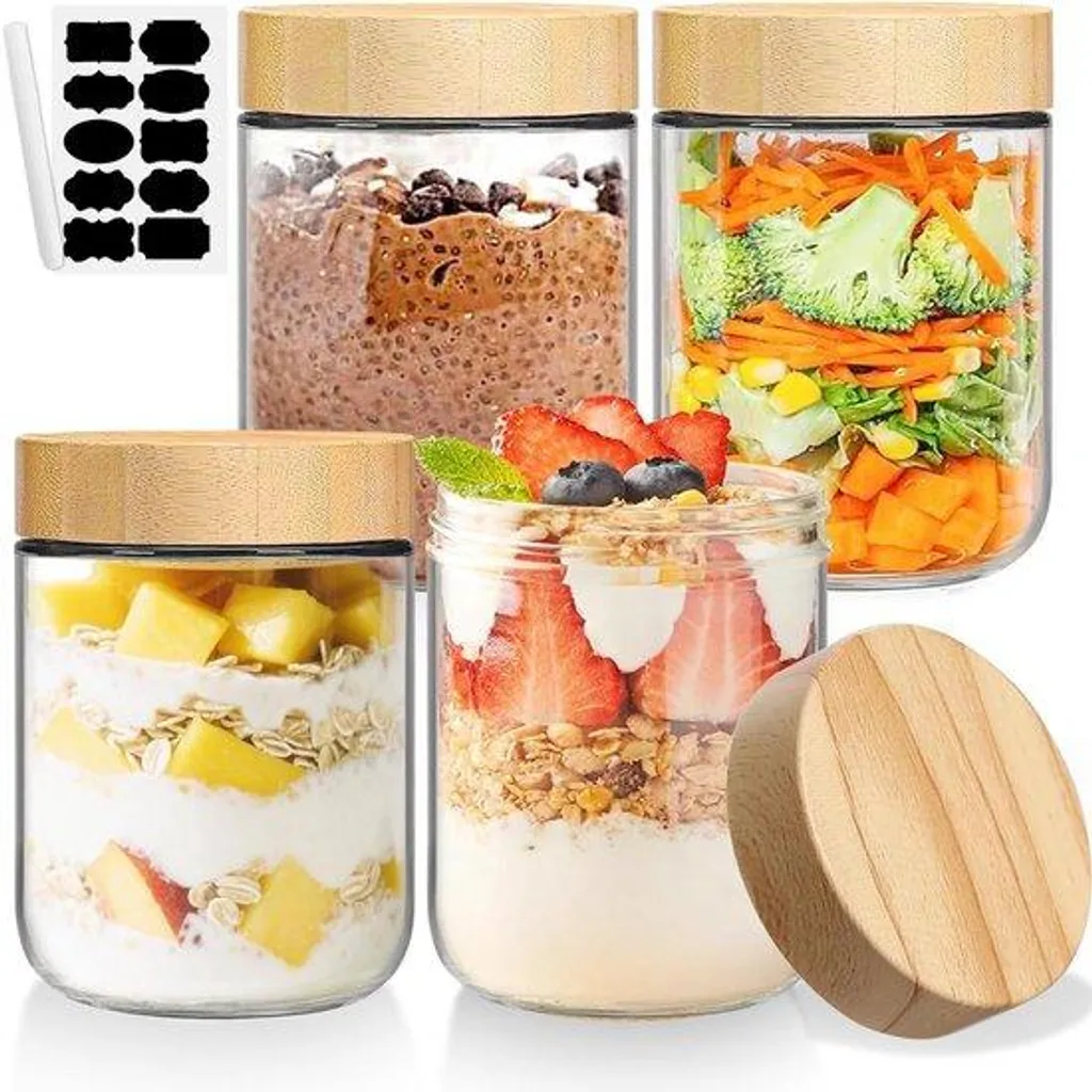 Boîtes de conservation en verre borosilicate avec couvercle sans BPA