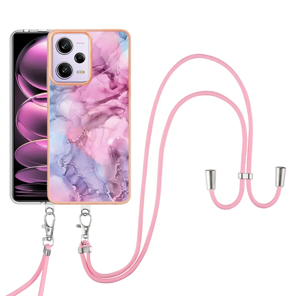 Custodia con Cordino per Xiaomi Poco X5 Pro e Redmi Note 12 Pro 5G Rosa