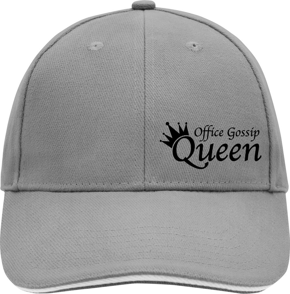 Huuraa Cappy Mütze Office Gossip Queen Krone Dark Grey/White Baumwolle 6-Panel Kappe Geschenkidee
