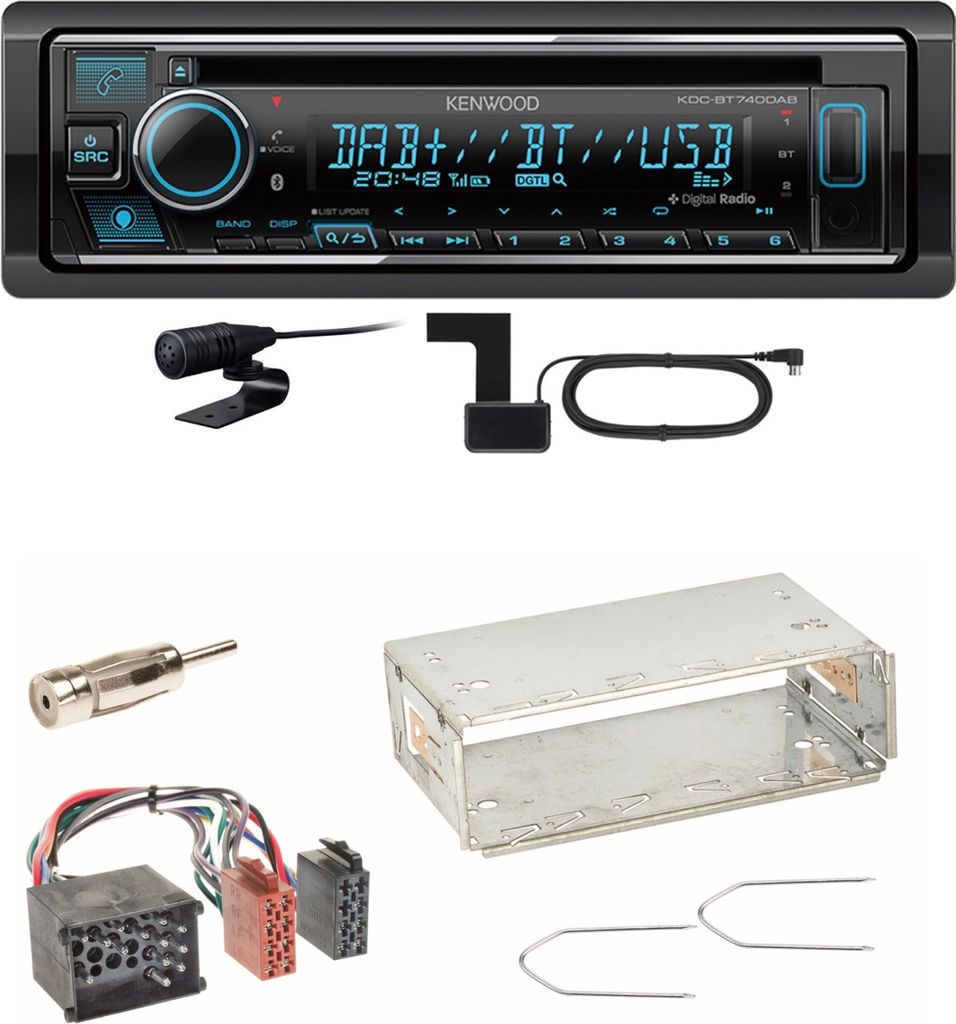 Kenwood KDC-BT740DAB Digitalradio Bluetooth Einbauset für BMW E30 E34 E32