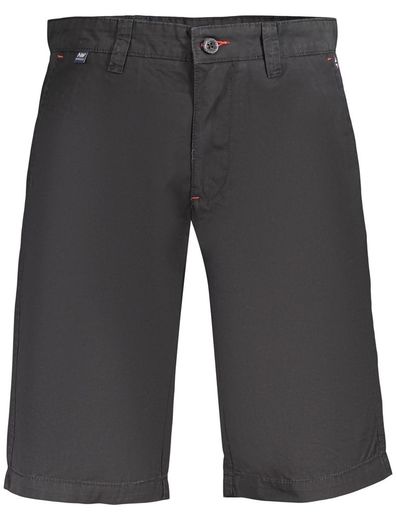 Schwarze Herren Bermuda-Shorts mit Stickerei und 4 Taschen