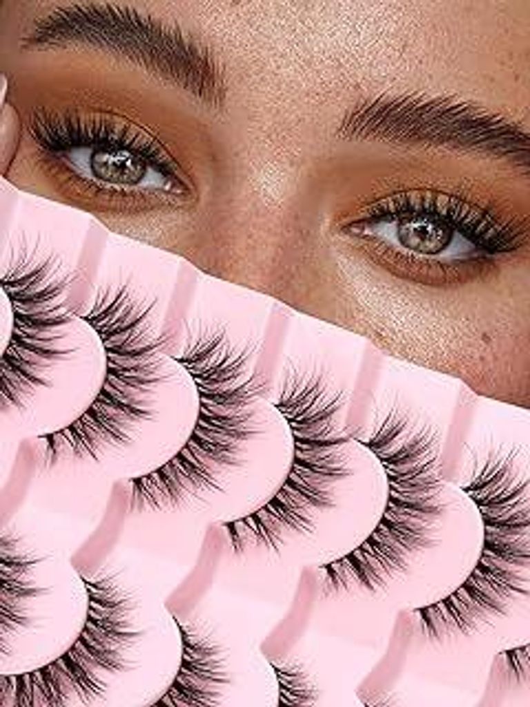 Wimpern Cat Eye Lashes 15mm Künstliche Wimpern Fake Lashes Natürliche Eyelashes Thin Band Falsche Wimpern 3D Volume Wimpern Extensions C Curl Wis...