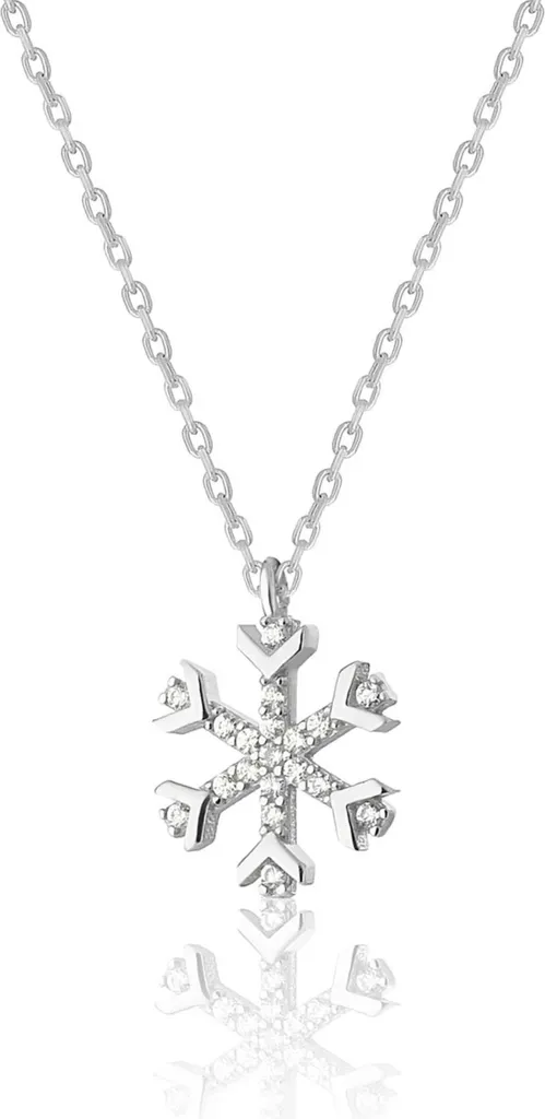 Pendentif Flocon de Neige en Argent et Cristal - Bijou Féminin Délicat