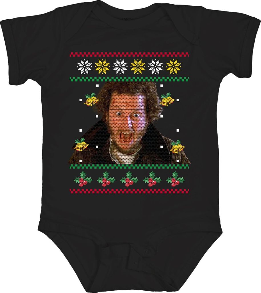 Marv Kevin Allein Zuhause - Weihnachtsgeschenk Ugly Christmas Sweater Weihnachten Unisex Baby Body, Schwarz, 3/6
