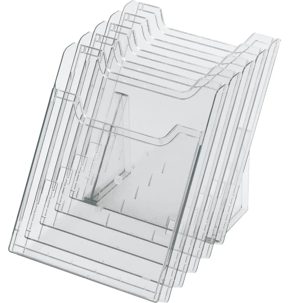 Exacompta Porte-brochures Mural A4 Vertical avec 5 Compartiments Crystal