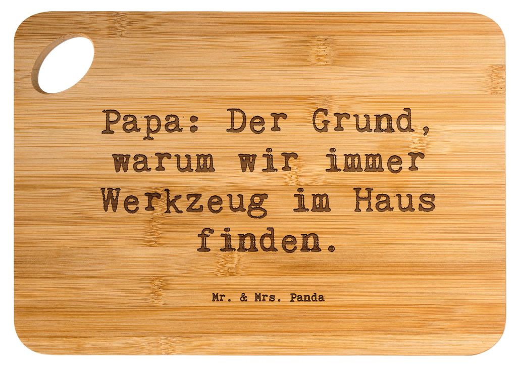 Mr. & Mrs. Panda Frühstücksbrettchen Spruch Papa Werkzeug - Transparent - Geschenk, Haushalt, Dankeschön, Handwerk, Dad, Familie, Brett, Holzbre...