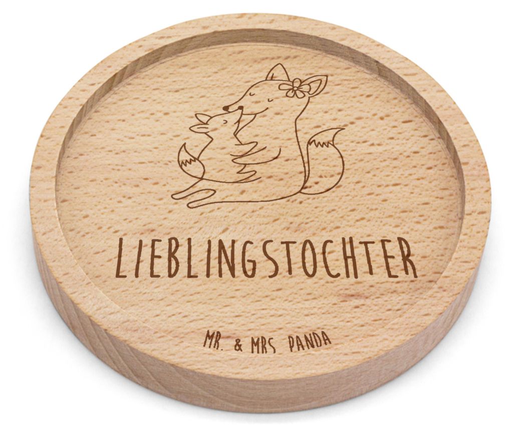 Mr. & Mrs. Panda Tischuntersetzer Fuchs Mama - Transparent - Geschenk, Holz-Untersetzer, Schoß, Glas-Untersetzer, Mutter, Tochter, Coaster, Mutter...