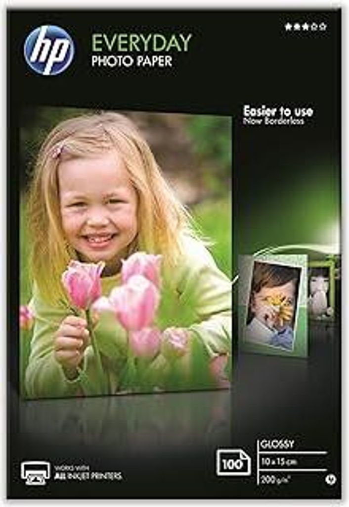 HP CR757A, 10 x 15 cm, Everyday Glossy Photo Paper, 200 g/m², 100 Blatt, Weiß