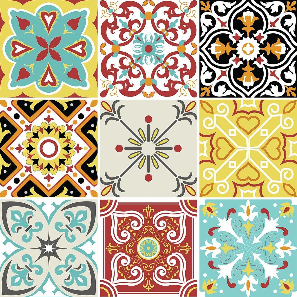 Selbstklebende Fliesenaufkleber für Küche und Bad – 9 Vifrina Azulejo Fliesenaufkleber – 9 Aufkleber 15 x 15 cm