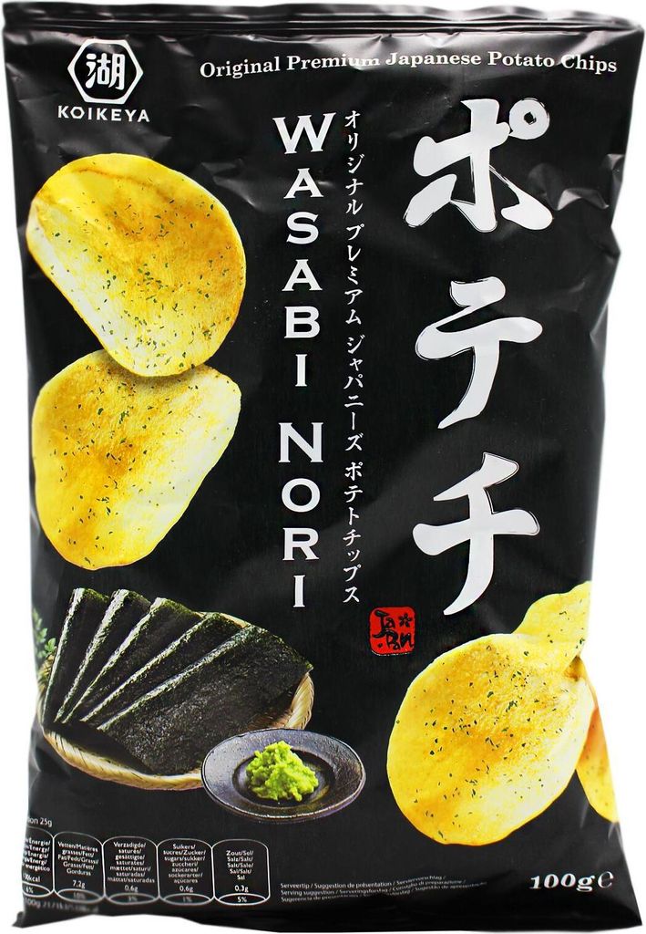 Koikeya Kartoffelchips mit Wasabi Nori Gewürz 100g Produktbild 