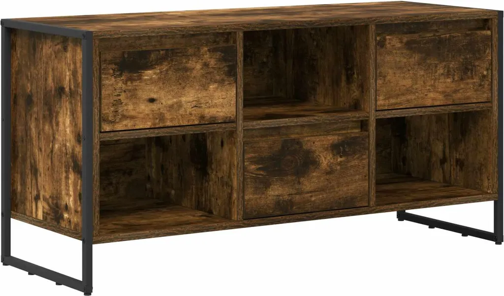 Mobile TV Colore Fumo Stile Scandinavo 100cm - Arredamento Legno