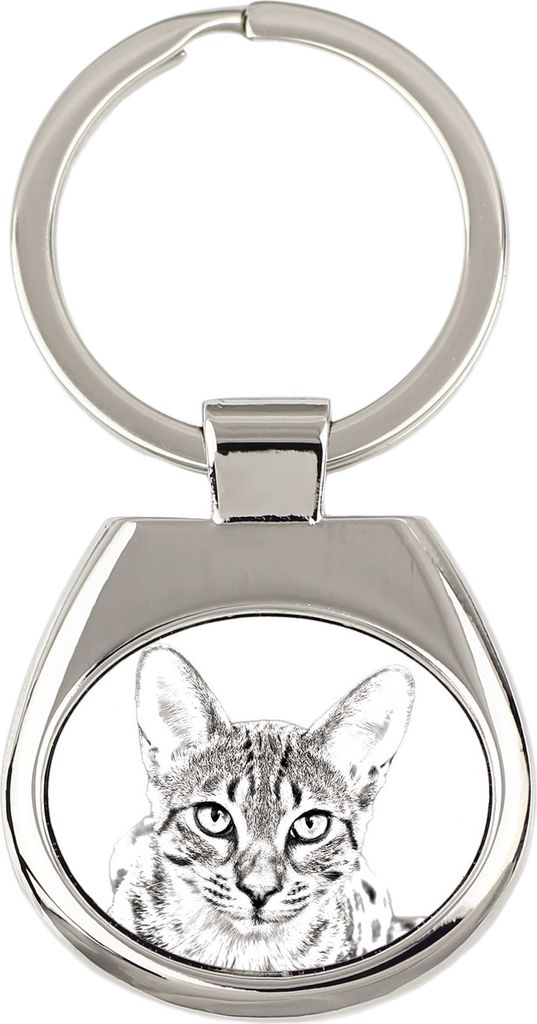 Ägyptische Mau Katze - Schlüsselanhänger mit Katze, Anhänger mit Aufdruck, personalisierter Anhänger der Marke Art-Dog