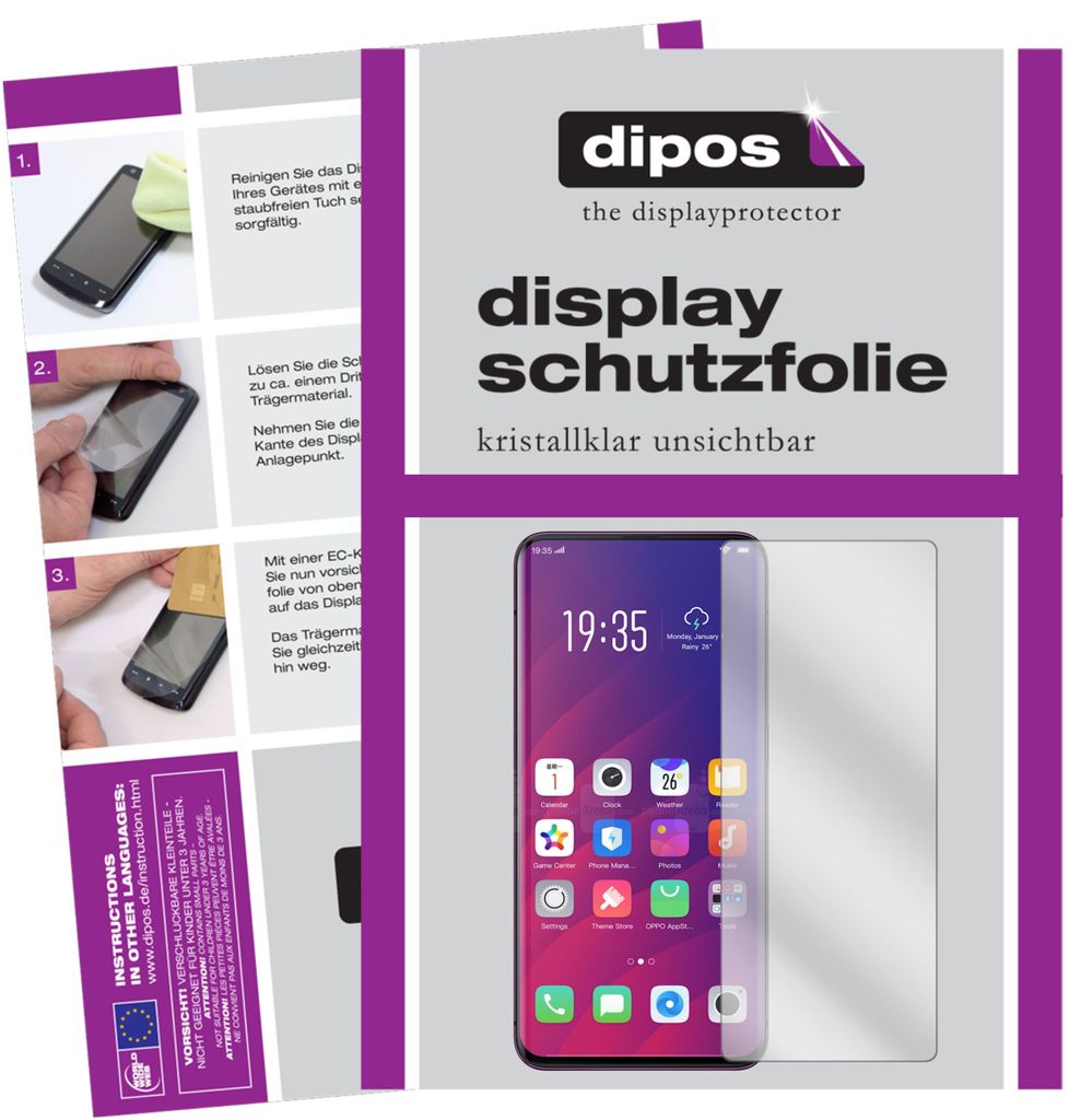 2x Schutzfolie für Oppo Find X klar Displayschutzfolie Folie Display Schutz