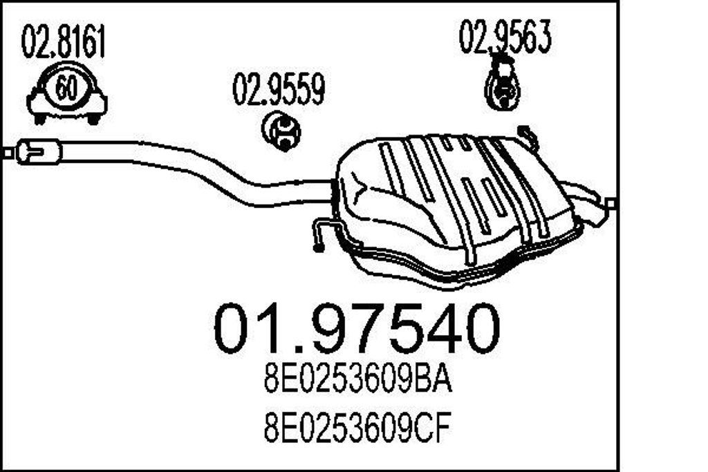 MTS 01.97540 Endschalldämpfer für AUDI A4 Avant (8E5, B6) Auspuff