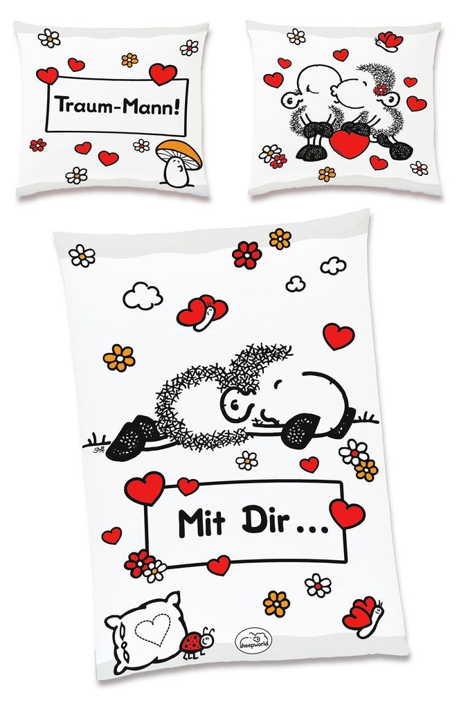 JACK Renforcé Bettwäsche sheepworld 2 tlg Traum Mann Mit Produktbild 