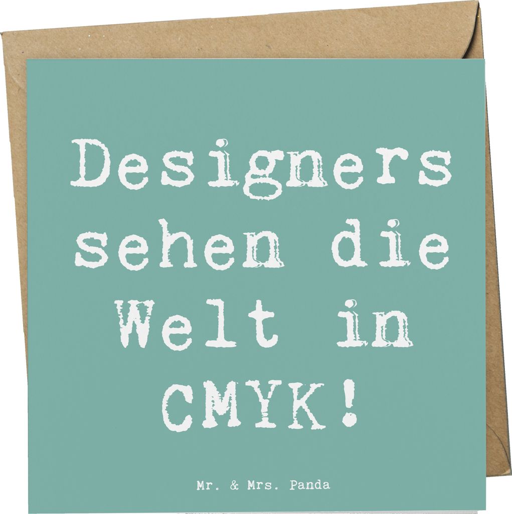 Mr. & Mrs. Panda doppelkarte Spruch CMYK Designer - Meeresbrise - Geschenk, Industrial Design, Grafikdesign, Geschenke für Berufstätige, Glückwu...