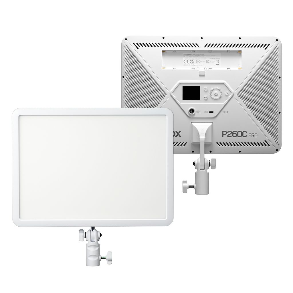 Godox P260C Pro Zweifarbiges Lichtpanel, Fuelllicht fuer Fotografie, 45 W, LED-Videoleuchte, 2800 K šC 6500 K, CRI98+, Typ C/DC/Batteriebetrieben,...