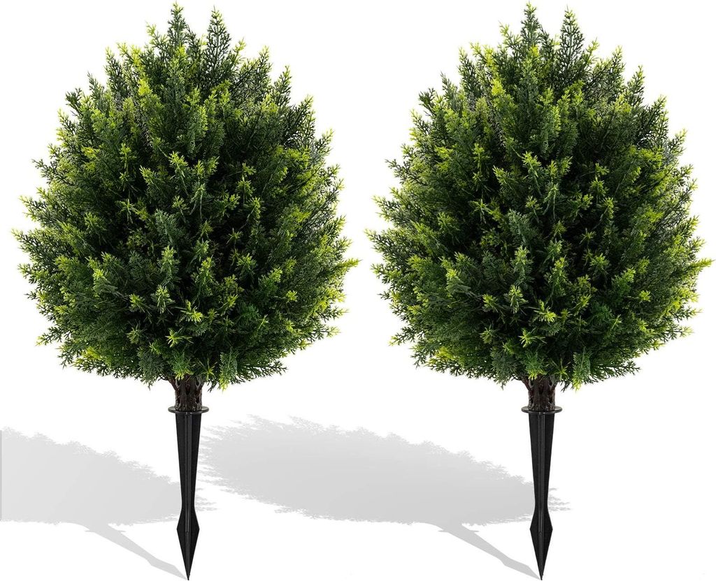 Künstliches Zypressen-Topiary-Set mit Erdspieß, 61 cm