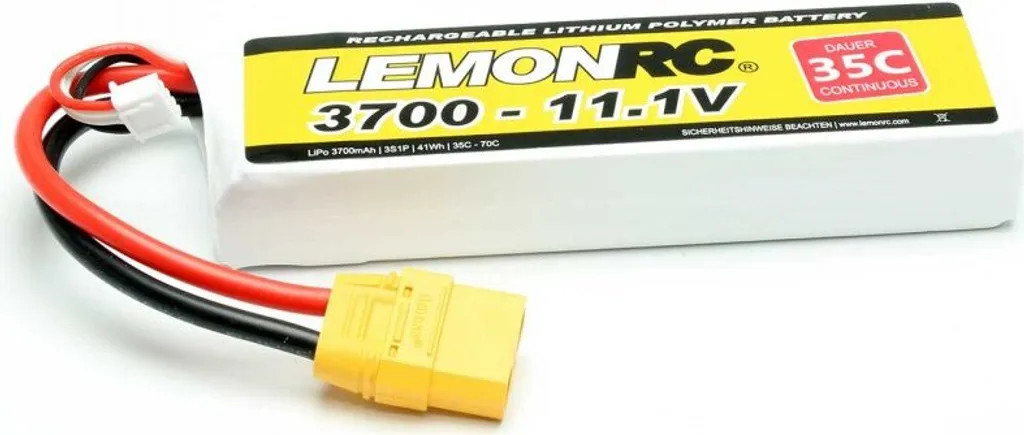 Batterie LiPo LEMONRC 3700 11.1V 35C Pichler 15728 pour Modélisme RC