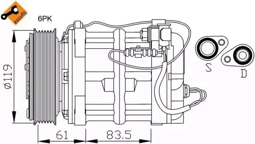 Réparer clim Volvo : Compresseur NRF 32108 pour C70 S70 S80 V70 XC70