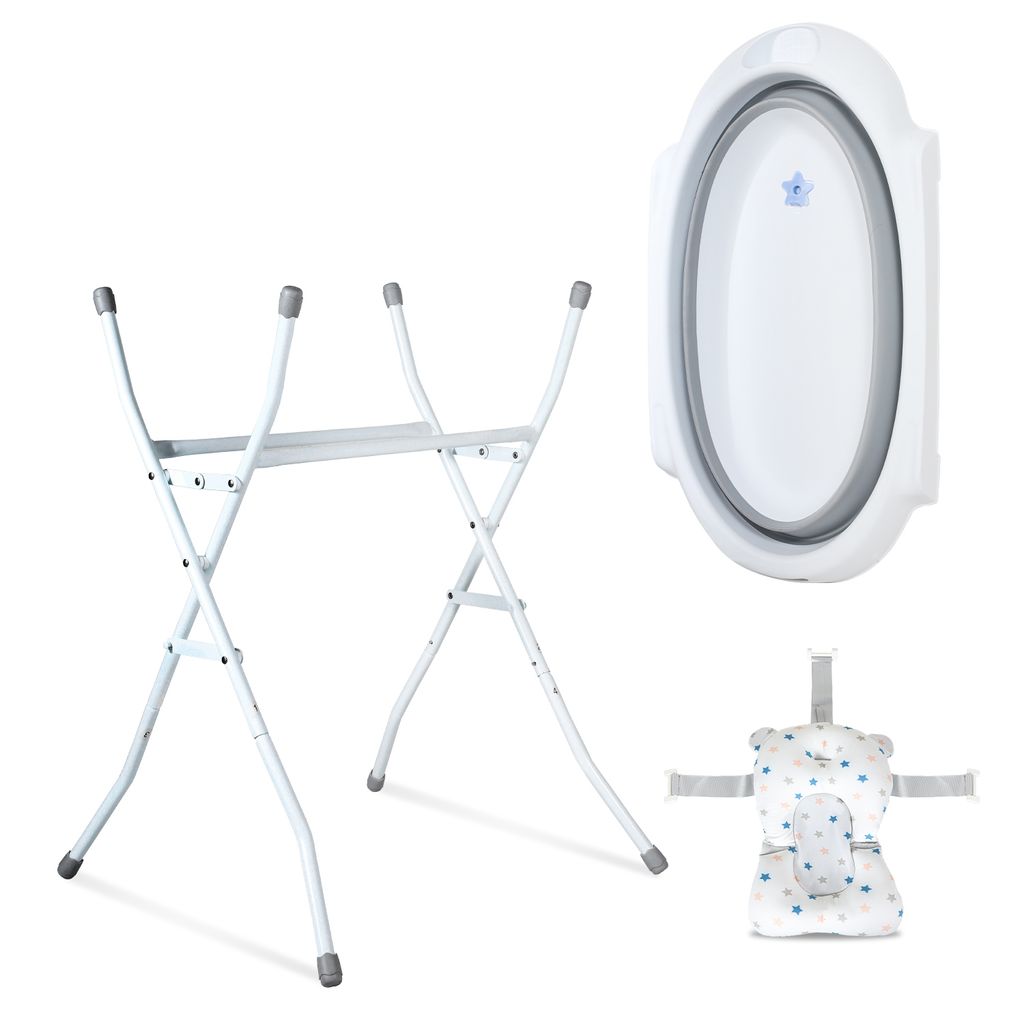 Jopassy Baby Badewanne Set mit Gestell und Badewannensitz - für Neugeborene und Babys