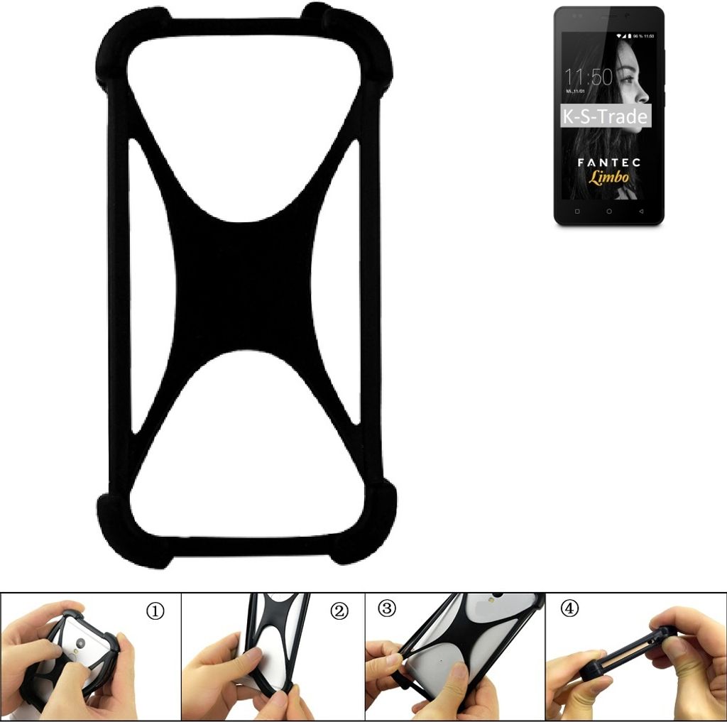 K-S-Trade Handy-Hülle Schutz-Hülle kompatibel mit FANTEC Limbo Silikon Bumper TPU Softcase Smartphone Stoßschutz, schwarz