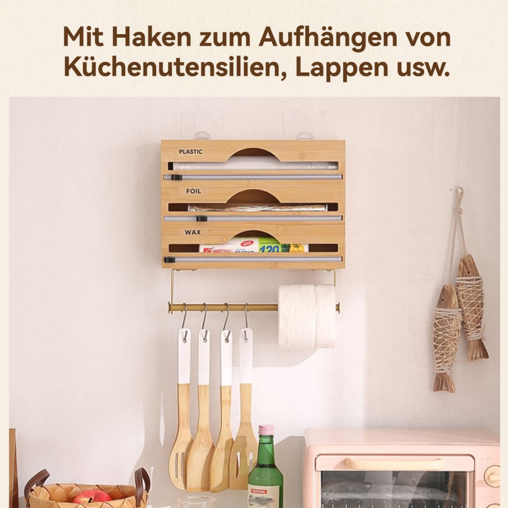 Frischhaltefolienspender Mit Schneider – Stabiler Produktbild-Vorschau 2