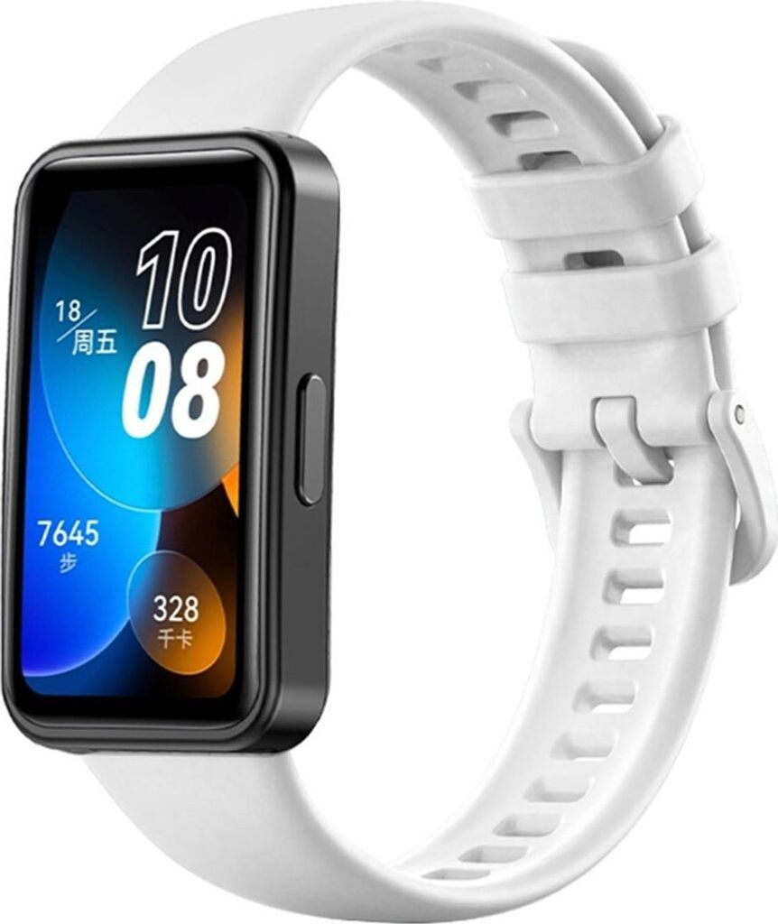 16mm Silikon Loop Uhrenarmband für Huawei Band 8, Farbe:Weiß