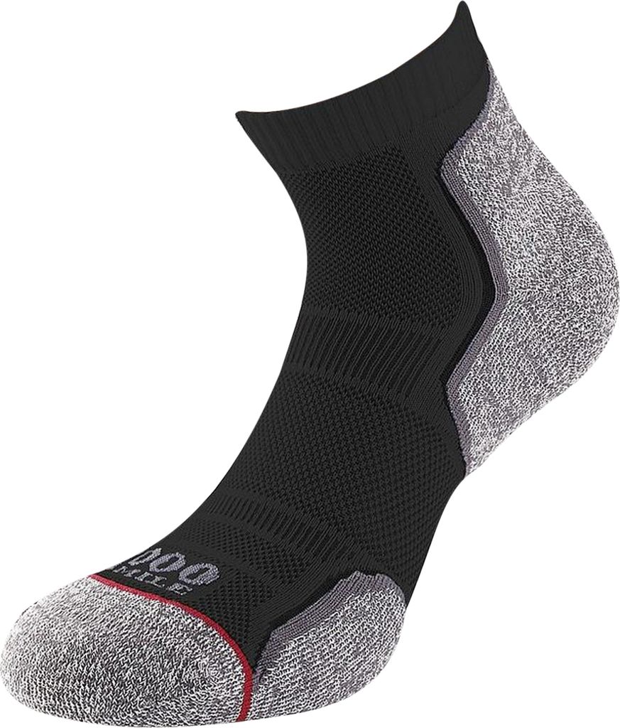 1000 Mile - Knöchelsocken für Herren - Laufen(2er-Pack) RD2710 (M) (Schwarz/Grau)