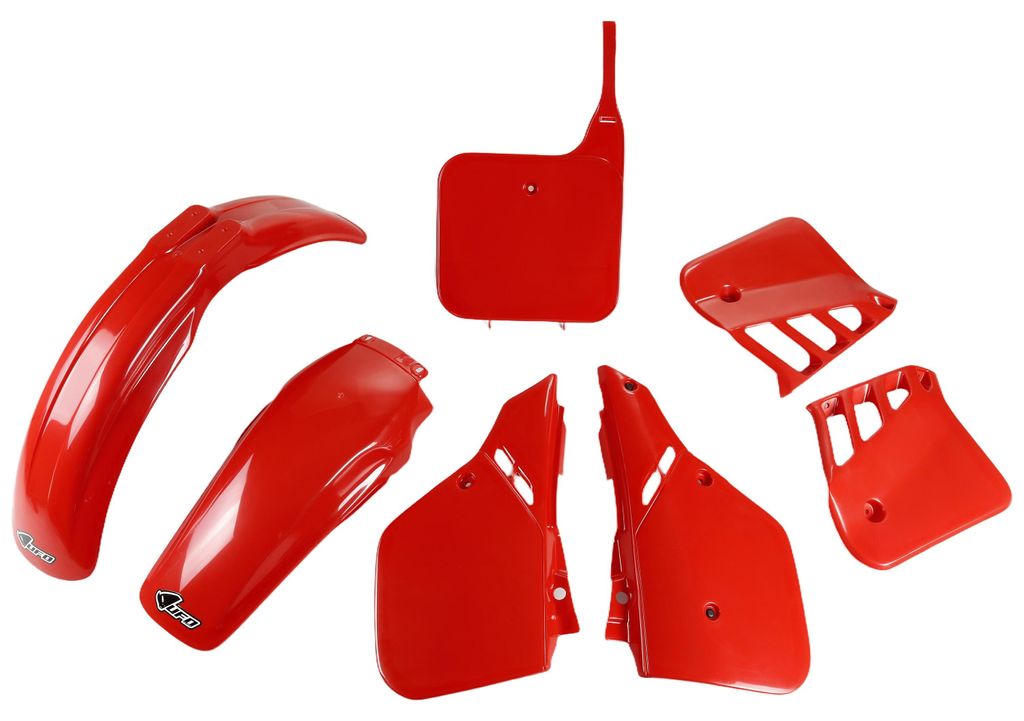 Verkleidungskit UFO PLAST 7-teilig Verkleidungssatz Kunststoff für Honda CR R 250 ccm Bj. 1987, Farbe:rot UFO
