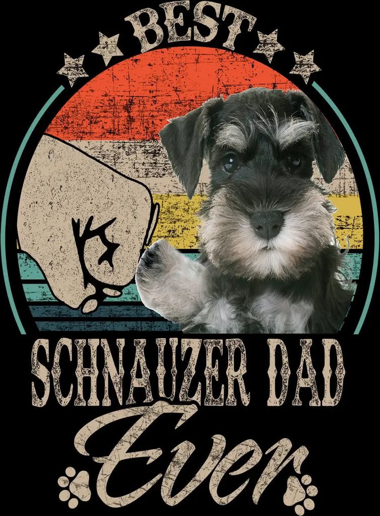 Herren Grafik T-Shirt Schnauzer in der Tasche – Schnauzer In Your Pocket – Öko-Verantwortlich Vintage Jahrgang Kurzarm Lustige Druck Geburtstag