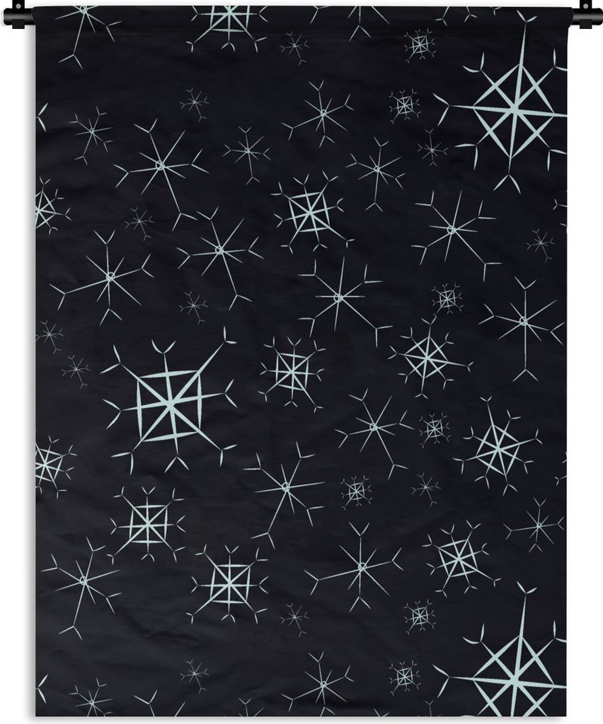 MuchoWow Wandteppich Wandbehang Winter - Schneeflocke - Muster 60x80 cm Tapisserie Dekoration Wandtuch - Decke - Wandtücher - Wohne