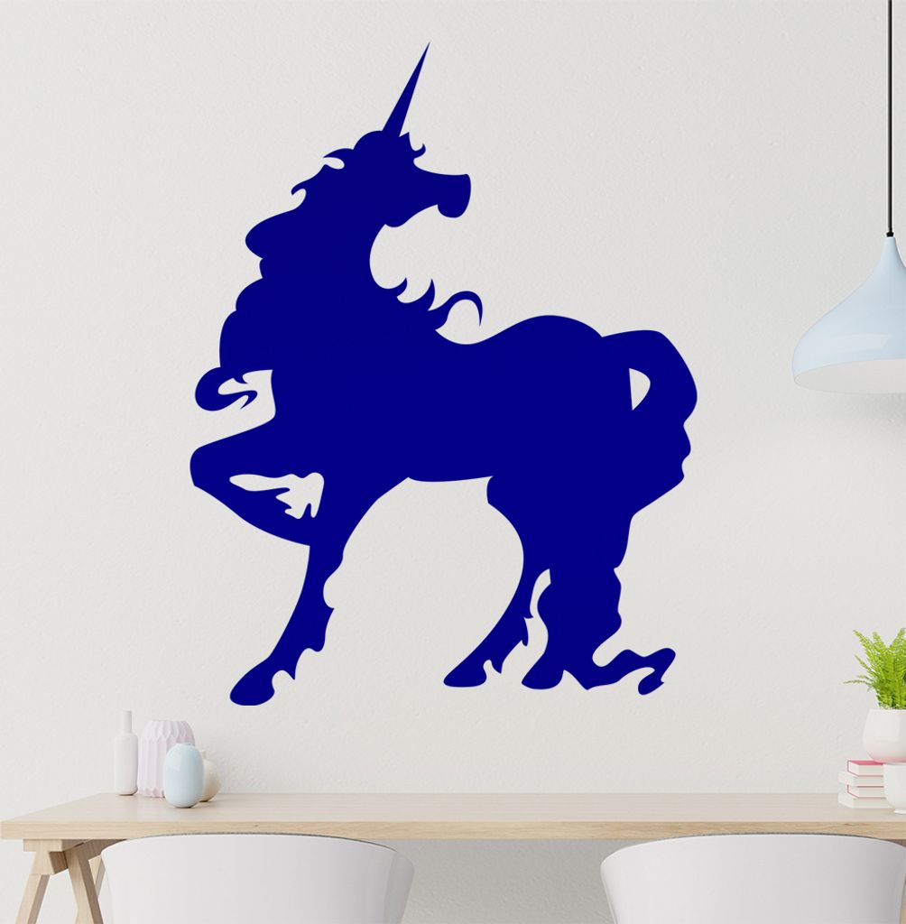 Einhorn Wandtattoo in 6 Größen - Wandaufkleber Wall Sticker - Dekoration, Küche, Wohnzimmer, Schlafzimmer, Badezimmer