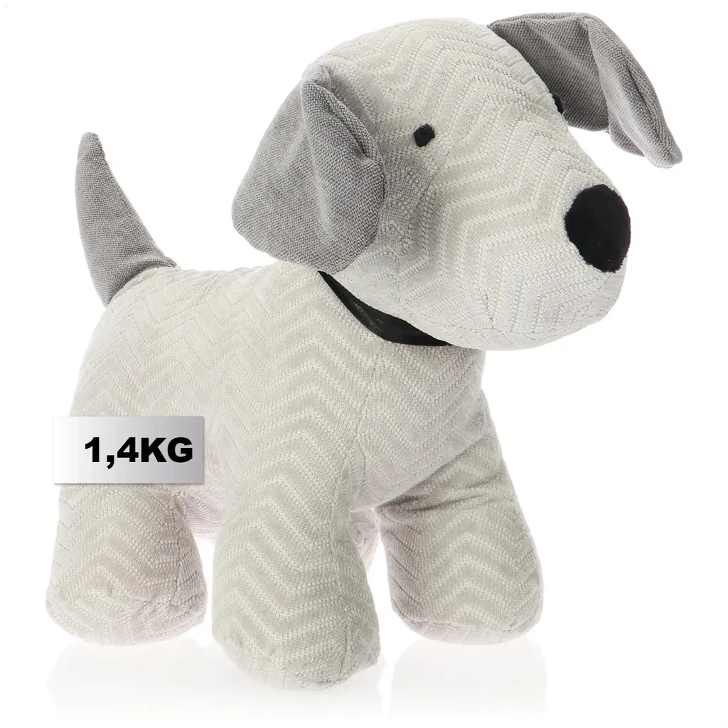 Cale-porte décoratif chien Emma - Butée de porte textile anti-courant