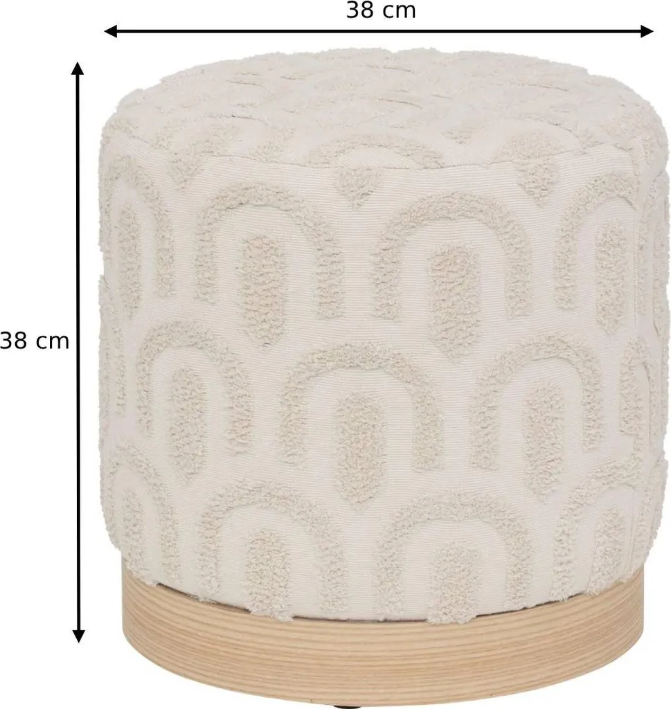 Pouf Repose-Pieds Copas Blanc - Siège d'Appoint Idéal pour Petit Salon