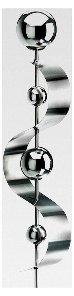 Gartenstecker Edelstahl Silber Blumenstecker Dekostecker Snake 145 cm