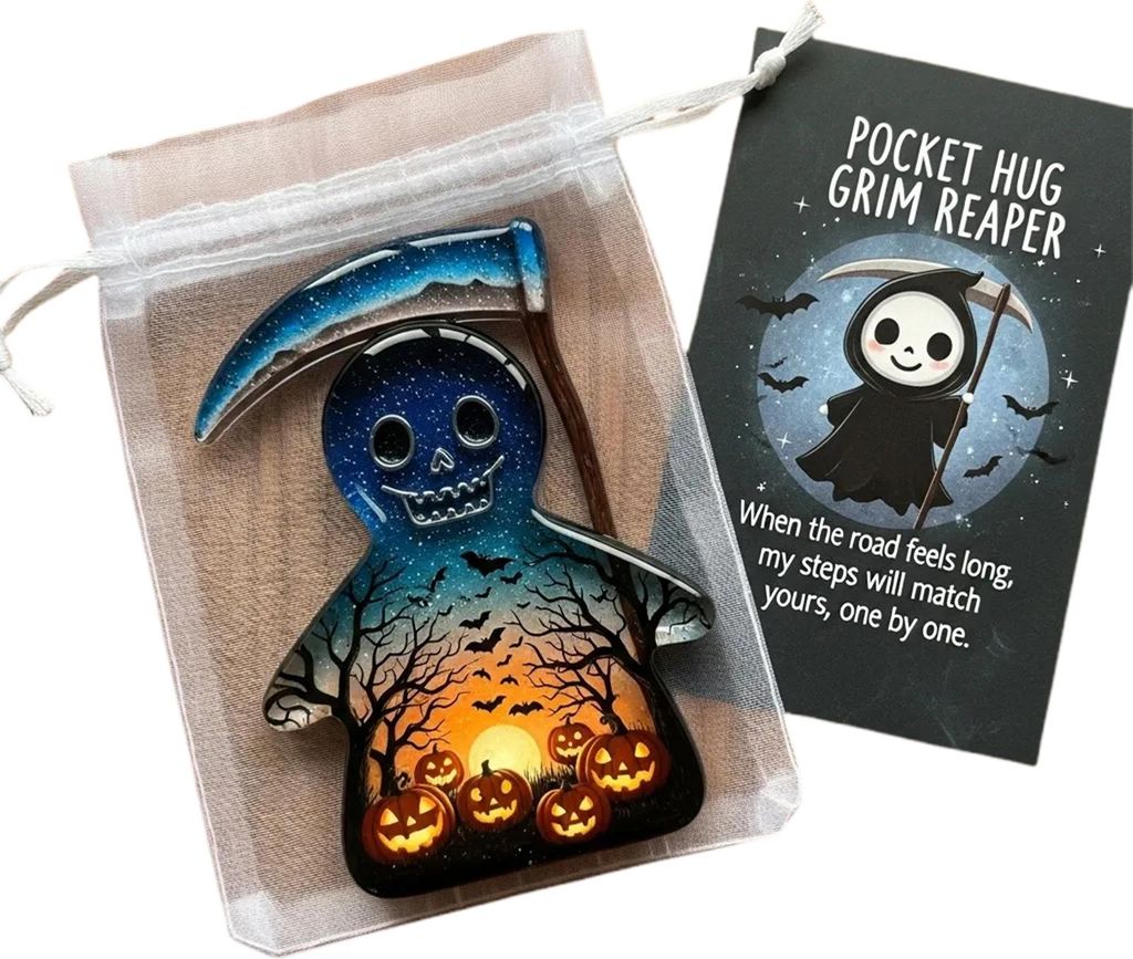 1/2/4/5 Stück Pocket Hug Ghost mit positiver Karte Emotionale Unterstützung Ghost Token Mini Halloween Cartoon Ghost Statue Inspirierendes Geschenk