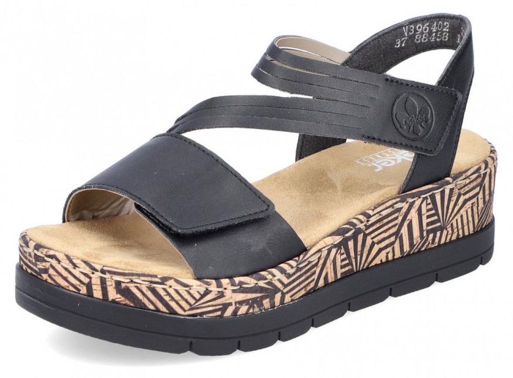 Sandales compensées Rieker Noir Image du produit 