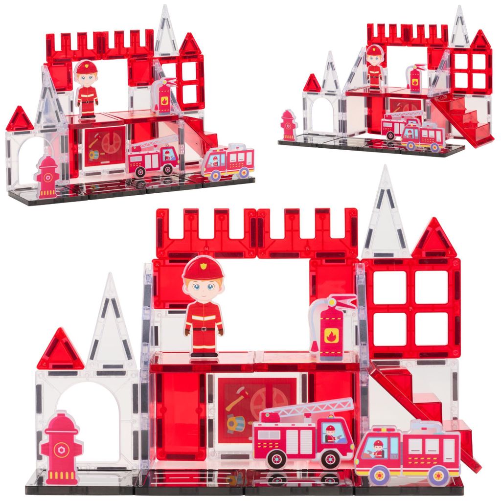 Fits4Kids Magnetische Bausteine – 32 Teile - Kreatives Spielzeug für Kinder – Perfekt für Bildung und Spaß – Magnetic tiles - MINT (STEM)