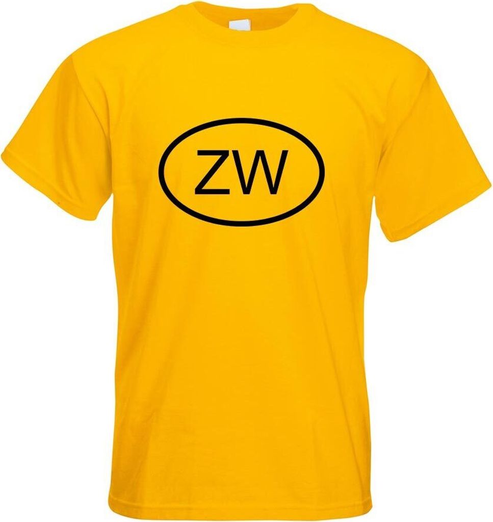 Kiwistar - T-Shirt - gelb - Simbabwe ZW Motiv Bedruckt Funshirt Design Print - mit Motiv Bedruckt - Funshirt Design - Sport - Freizeit - Herren - XXL
