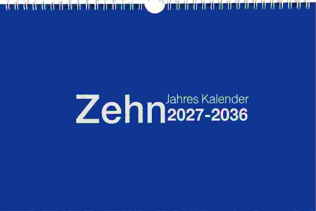 ADINA 2027 Zehnjahres-Kalender A4 blau Querformat mit Produktbild 
