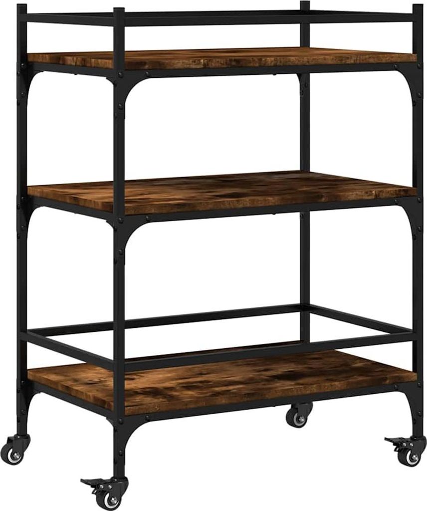 vidaXL Kuchyňský vozík kouřový dub 65x40x86,5 cm materiál Obrázek produktu 