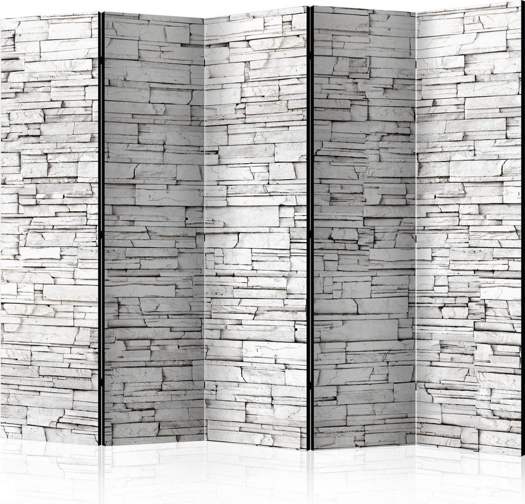 Neuheit! Dekorativer Paravent Raumteiler Trennwand Foto-Paravent Spanische Wand XXL Ziegel Wand Grau 225x172 cm f-B-0117-z-c