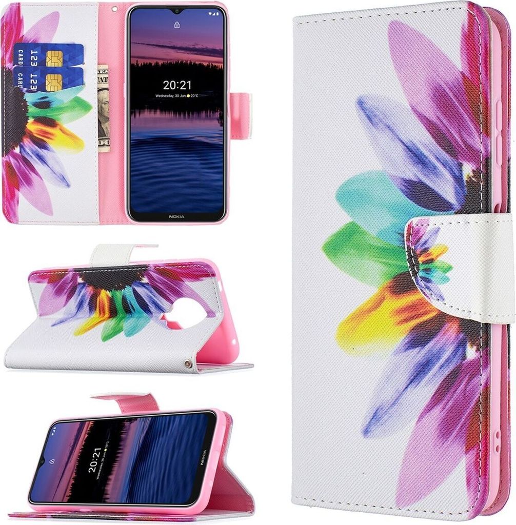 König Design Hülle kompatibel mit Nokia G10 / G20 Kunstleder Handyhülle - Handy Case Weiß