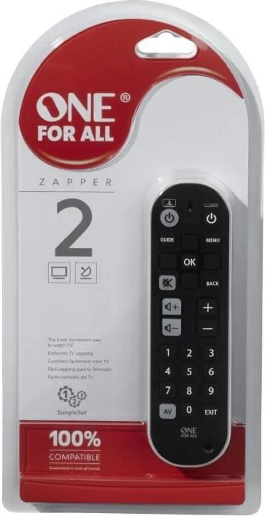 Zapper+ Télécommande Universelle pour TV et Barre de Son One For All