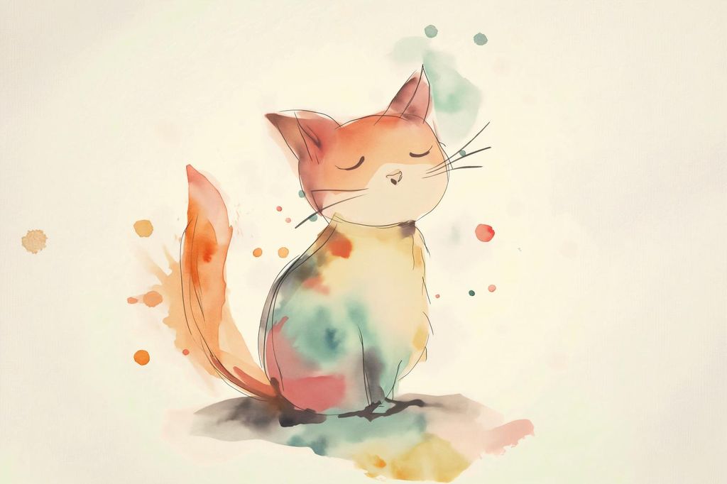 Plakat 60x40cm Gedanken einer Katzenkopf