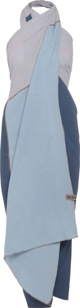 Knit Factory Fay Pareo - XL Musselintuch - Strandtuch - Jeans/Indigo - 180x130 cm