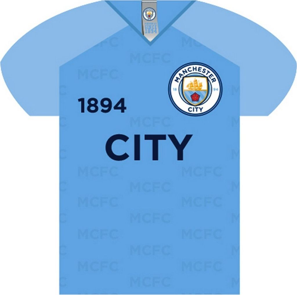 Manchester City FC Shirt Form Schild SG17369 (Einheitsgröße) (Blau)