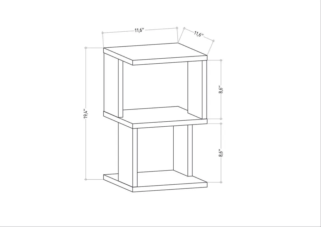 Table de chevet compacte Carter Anthracite, 30cm - Pour petits espaces - 6